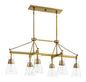 Lakewood 6-Light Linear Chandelier in Warm Brass