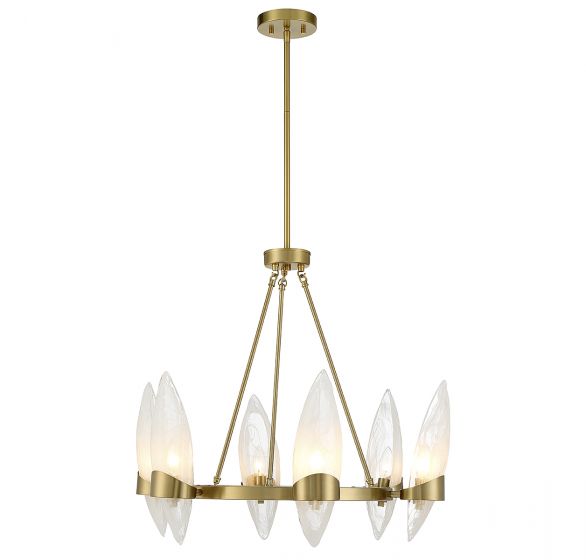 Nouvel 6-Light Chandelier in Warm Brass