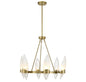 Nouvel 6-Light Chandelier in Warm Brass