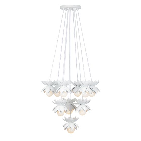 Pacha 10-Light Chandelier in White Cashmere by Breegan Jane