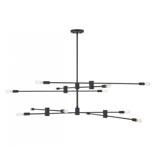 Lyrique 12-Light Chandelier in Matte Black