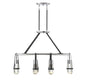 Denali 6-Light LED Linear Chandelier in Matte Black with Polished Chrome Accents