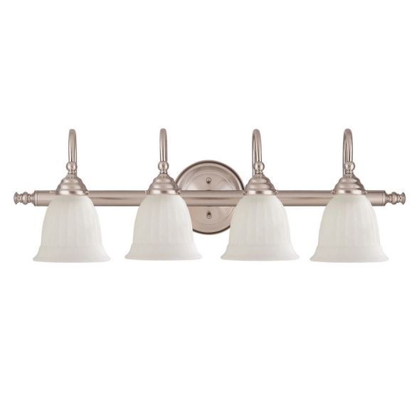 Brunswick 4-Light Bathroom Vanity Light in Satin Nickel