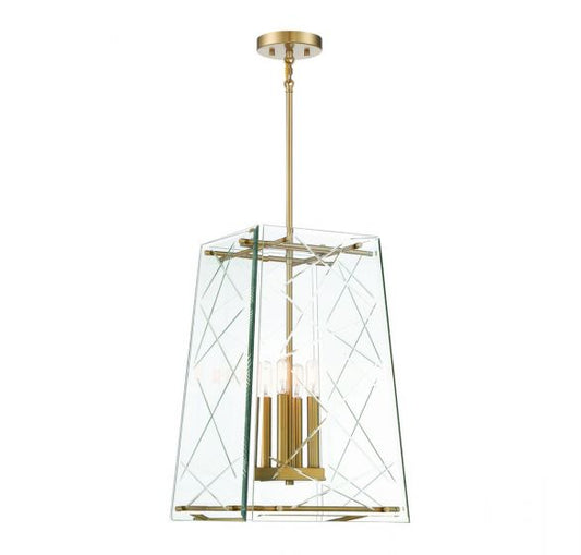 Kole 4-Light Pendant in Warm Brass