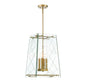 Kole 4-Light Pendant in Warm Brass