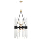 Santiago 6-Light Pendant in Matte Black with Warm Brass Accents