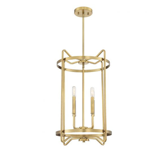 Kent 4-Light Pendant in Warm Brass