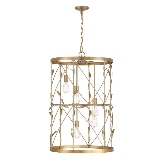 Lexington 5-Light Pendant in Burnished Brass