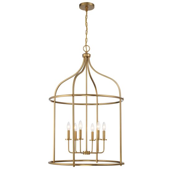 Brookstone 6-Light Pendant in Warm Brass