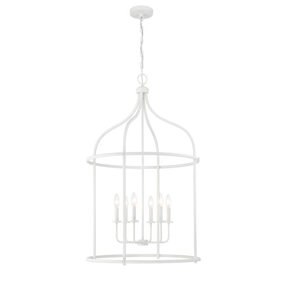 Brookstone 6-Light Pendant in Bisque White