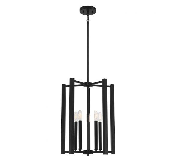 Benson 5-Light Pendant in Matte Black