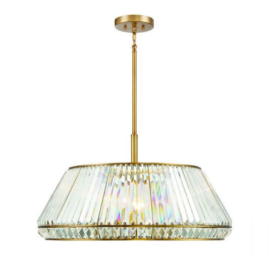 Pyramid 6-Light Pendant in Warm Brass