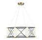 Aries 8-Light LED Pendant in Matte Black with Burnished Brass Accents