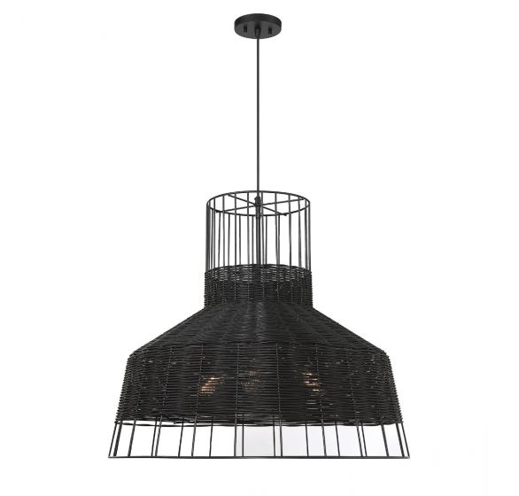 Pampas 3-Light Pendant in Matte Black