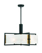 Hayward 5-Light Pendant in Matte Black with Warm Brass Accents