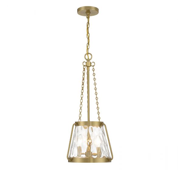 Crawford 3-Light Pendant in Warm Brass