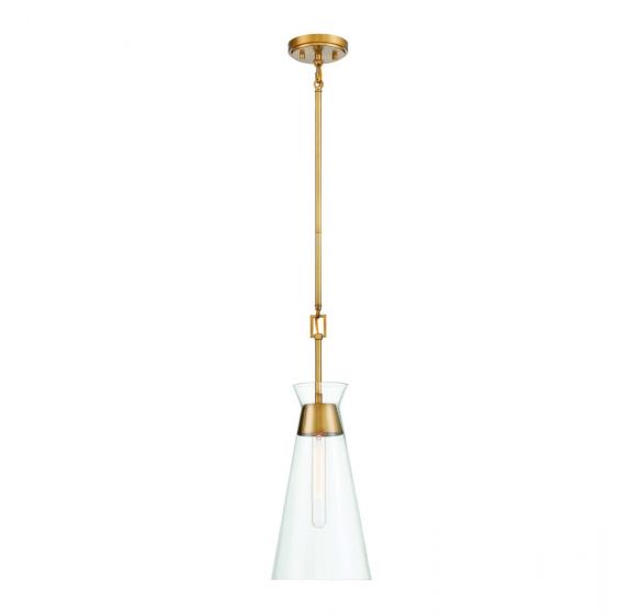 Lakewood 1-Light Pendant in Warm Brass