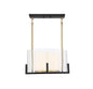 Eaton 1-Light Pendant in Matte Black with Warm Brass Accents