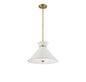 Lamar 3-Light Pendant in White with Brass Accents