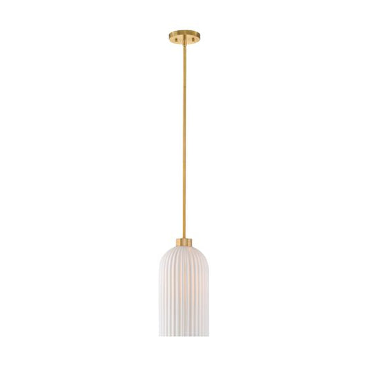 Isla Blanca 1-Light Pendant in Warm Brass by Breegan Jane