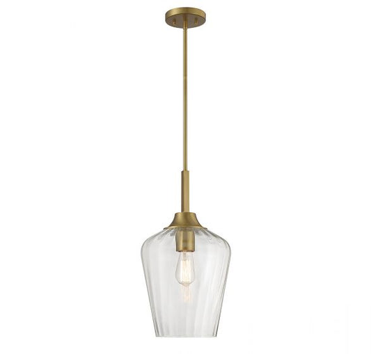 Carlton 1-Light Pendant in Warm Brass