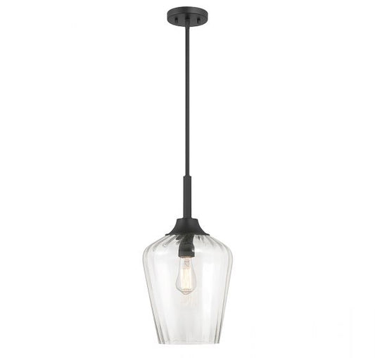 Carlton 1-Light Pendant in Matte Black