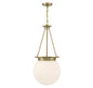 Manor 3-Light Pendant in Warm Brass