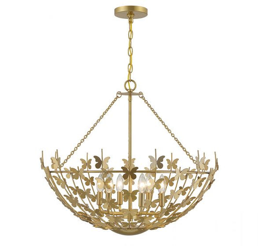 Birch 6-Light Pendant in Burnished Brass