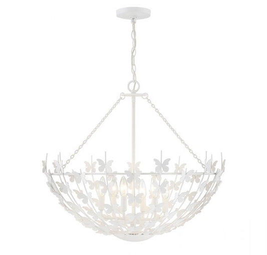 Birch 6-Light Pendant in Bisque White