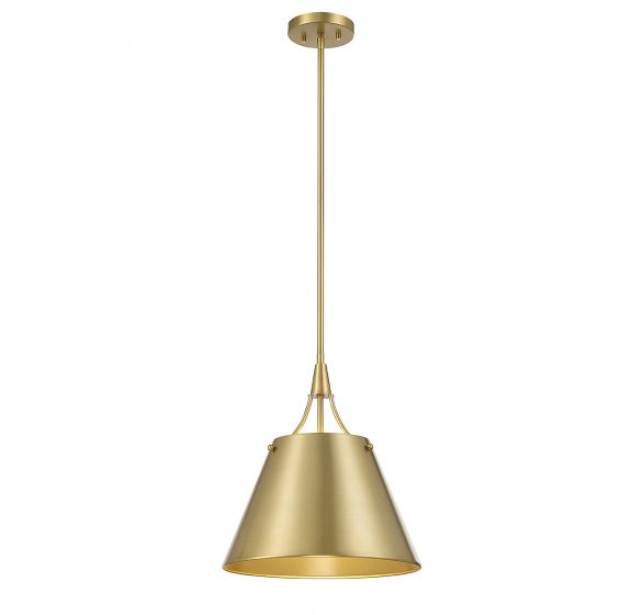 Willis 1-Light Pendant in Warm Brass