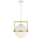 Carlysle 1-Light Pendant in White with Warm Brass Accents