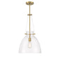 Foster 1-Light Pendant in Warm Brass