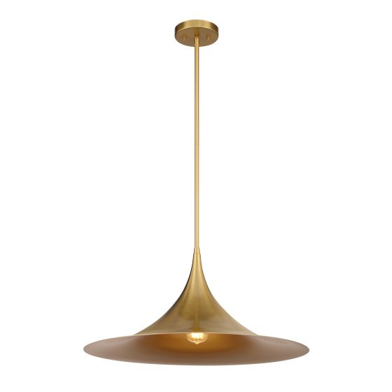 Bowdin 1-Light Pendant in Warm Brass