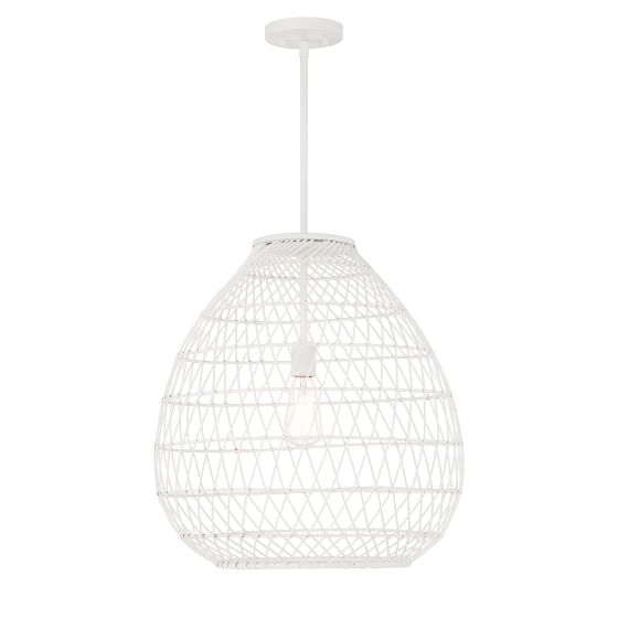 Maya 1-Light Pendant in Bisque White