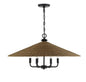 Eman 6-Light Pendant in Matte Black with Dark Rattan