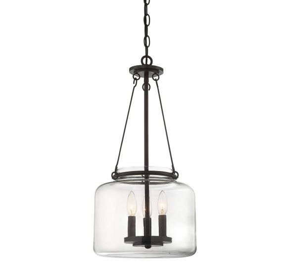 Akron 3-Light Pendant in English Bronze