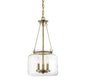 Akron 3-Light Pendant in Warm Brass