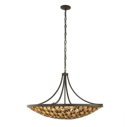 Ventura 8-Light Pendant in Matte Black and Gold