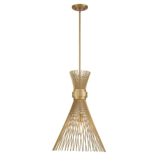 Longfellow 1-Light Pendant in Burnished Brass