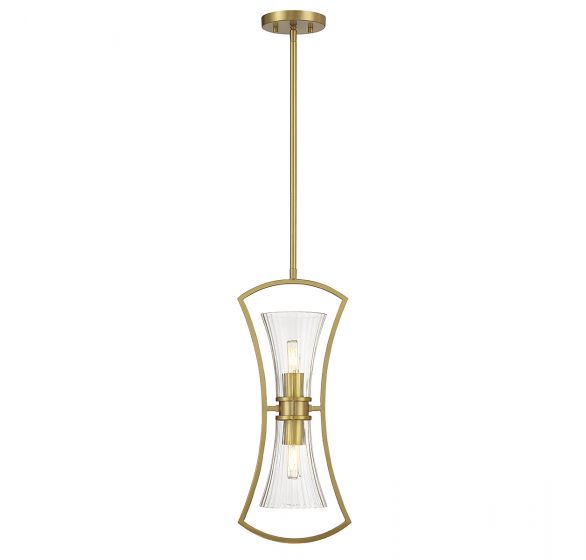 Bennington 2-Light Pendant in Warm Brass