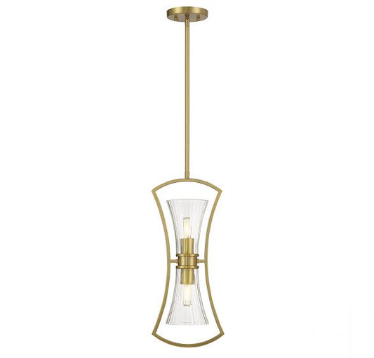 Bennington 2-Light Pendant in Warm Brass