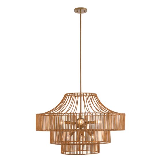 Medlock 8-Light Outdoor Chandelier in Burnished Brass