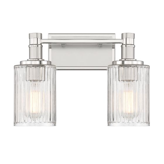 Concord 2-Light Bathroom Vanity Light in Silver and Polished Nickel