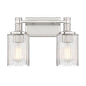 Concord 2-Light Bathroom Vanity Light in Silver and Polished Nickel