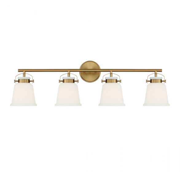 Kaden 4-Light Bathroom Vanity Light in Warm Brass