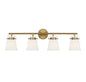 Kaden 4-Light Bathroom Vanity Light in Warm Brass