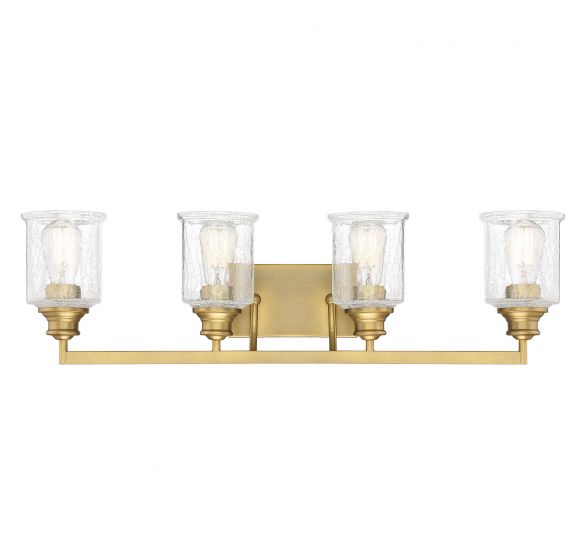 Hampton 4-Light Bathroom Vanity Light in Warm Brass