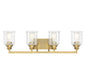 Hampton 4-Light Bathroom Vanity Light in Warm Brass