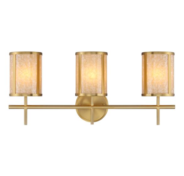 Camden 3-Light Bathroom Vanity Light in Warm Brass