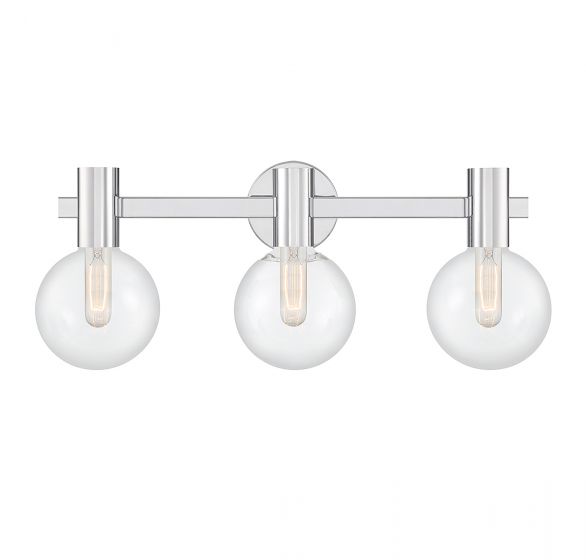 Wright 3-Light Bathroom Vanity Light in Chrome